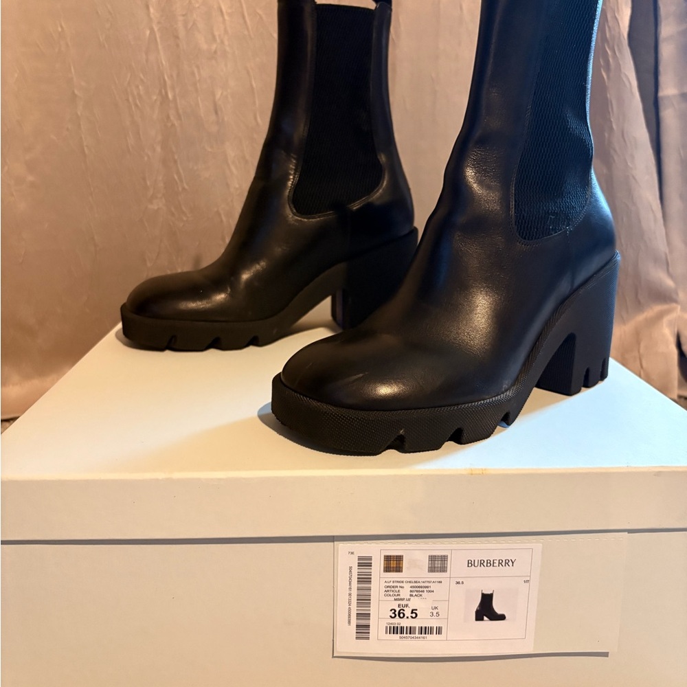 Burberry Black Heeled Boots for Women